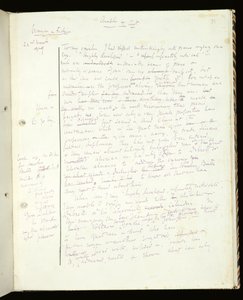 Ms 1-1942, p.91 Página de Mujeres en la Ficción, publicado como Una Habitación Propia, 1929 de Virginia Woolf